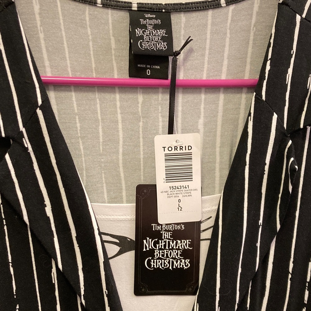 Nightmare Before Christmas torrid skater Stripe Midi Dress Jack Skellington - Picture 2 of 5